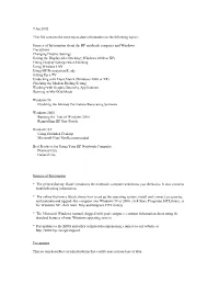 Sources of Information About the HP Noteb