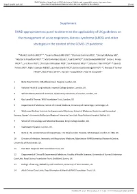 Supplement RAND Appropriateness Panel to Determine The