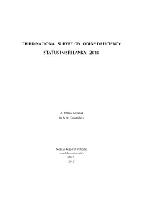 Third National Survey on Iodine Deficiency Status in Sri Lanka - 2010