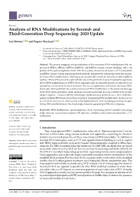Analysis of RNA Modifications by Second