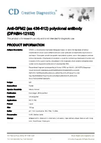 Anti-GFM2 (Aa 436-612) Polyclonal Antibody (DPABH-12102) This Product Is for Research Use Only and Is Not Intended for Diagnostic Use