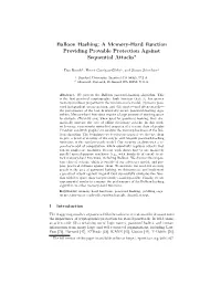 Balloon Hashing: a Memory-Hard Function Providing Provable Protection Against Sequential Attacks?