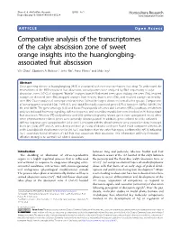 Comparative Analysis of the Transcriptomes of the Calyx