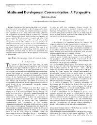 Media and Development Communication: a Perspective