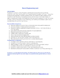 Neural Engineering Lead