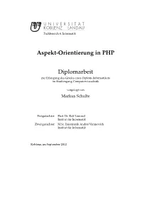 Aspekt-Orientierung in PHP Diplomarbeit