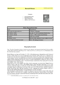 Bio-Bibliographical Sketch of Baruch Hirson