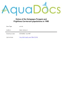 Status of the Galapagos Penguin and Flightless Cormorant Populations in 1985