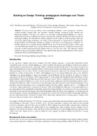 Building on Design Thinking: Pedagogical Challenges and Titanic Solutions