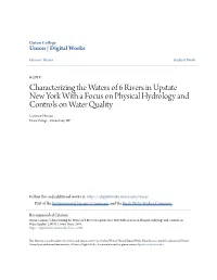 Characterizing the Waters of 6 Rivers in Upstate New York with a Focus