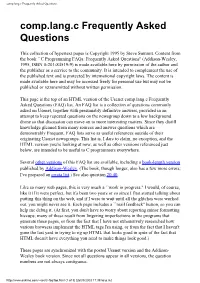 Comp.Lang.C Frequently Asked Questions