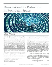 Dimensionality Reduction in Euclidean Space