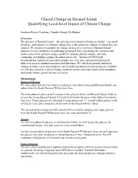 Glacial Change on Baranof Island: Quantifying Local-Level Impact of Climate Change