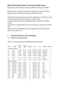 Native Biodiversity Collapse in the Eastern Mediterranean Supplementary Material: Details on Methods and Additional Results/Figures and Tables