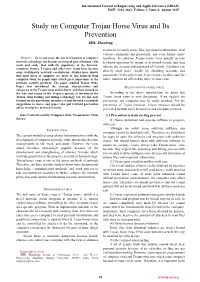 Study on Computer Trojan Horse Virus and Its Prevention ZHU Zhenfang