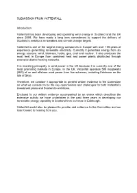 SUBMISSION from VATTENFALL Introduction Vattenfall Has Been