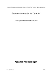 Sustainable Consumption and Production - Development of an Evidence Base