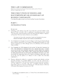 The Law Commission the Execution of Deeds And