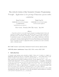 The Obstacle Version of the Geometric Dynamic Programming Principle : Application to the Pricing of American Options Under Constraints