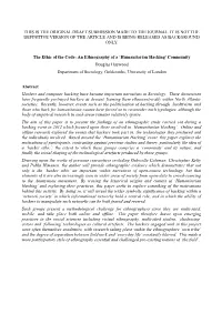 This Is the Original Draft Submission Made to the Journal. It Is Not the Definitive Version of the Article and Is Being Released As Background Only