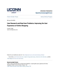 User Research and Real User Problems: Improving the User Experience of Online Shopping