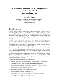 Vulnerability Assessment of Olango Island to Predicted Climate Change and Sea Level Rise
