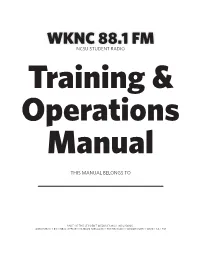 WKNC Training and Operations Manual