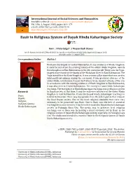 Basir in Religious System of Dayak Hindu Kaharingan Society