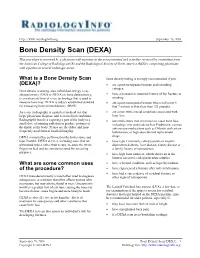 Bone Density Scan (DEXA)