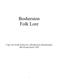 Bosherston Folk Lore
