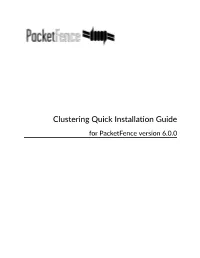 Clustering Quick Installation Guide