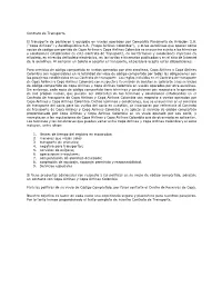 Contrato De Transporte El Transporte De Pasajeros Y Equipaje En Vuelos