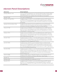 Escreen Panel Descriptions