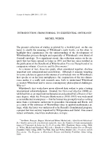 FROM FORMAL to EXISTENTIAL ONTOLOGY MICHEL WEBER The