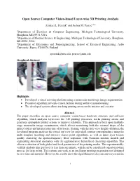 Open Source Computer Vision-Based Layer-Wise 3D Printing Analysis