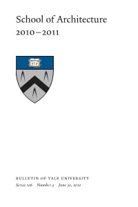 School of Architecture 2010–2011