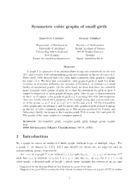 Symmetric Cubic Graphs of Small Girth 1 Introduction