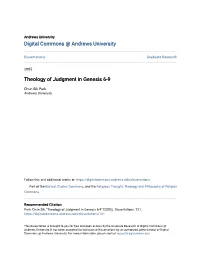 Theology of Judgment in Genesis 6-9
