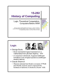 Theoretical & Logic Computing Models