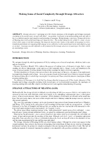 Making Sense of Social Complexity Through Strange Attractors