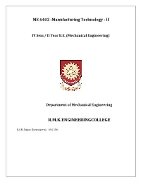 Manufacuting Technology