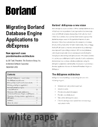 Migrating Borland® Database Engine Applications to Dbexpress