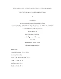 PHOSPHATE HYBRID-FRAMEWORK MATERIALS by YUE ZHAO a Dissertation Submitt