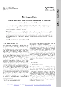 The Lithium Flash