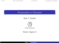 Factorization in Domains