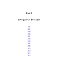 Part II — Integrable Systems —