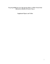 Targeting EZH2 Increases Therapeutic Efficacy of PD-1 Check-Point Blockade in Models of Prostate Cancer Supplement Figures and T