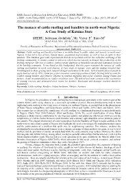 The Menace of Cattle Rustling and Banditry in North-West Nigeria: a Case Study of Katsina State