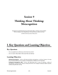 Thinking About Thinking Support Materials