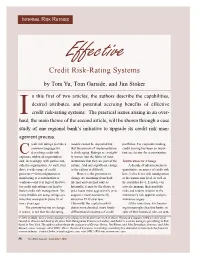 Effective Credit Risk-Rating Systems